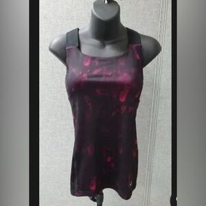 Champion C9 Activewear Tunic Shirt Bra Blk Pink Wide Strap Cross Back M New